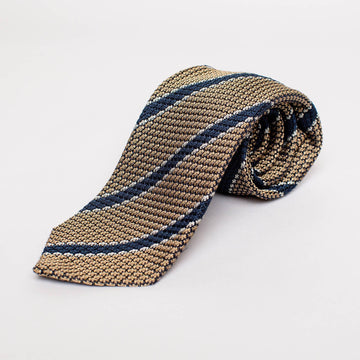 Krawatte Strick Gold / Blau
