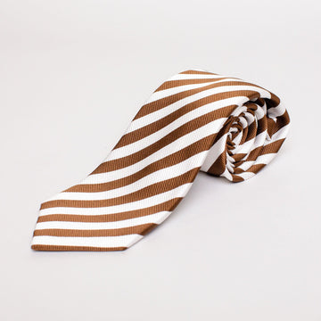 Krawatte Stripes Braun / Weiss