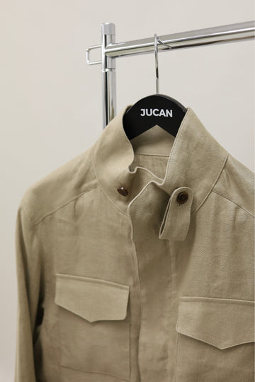 Safari Jacket Leinen Beige