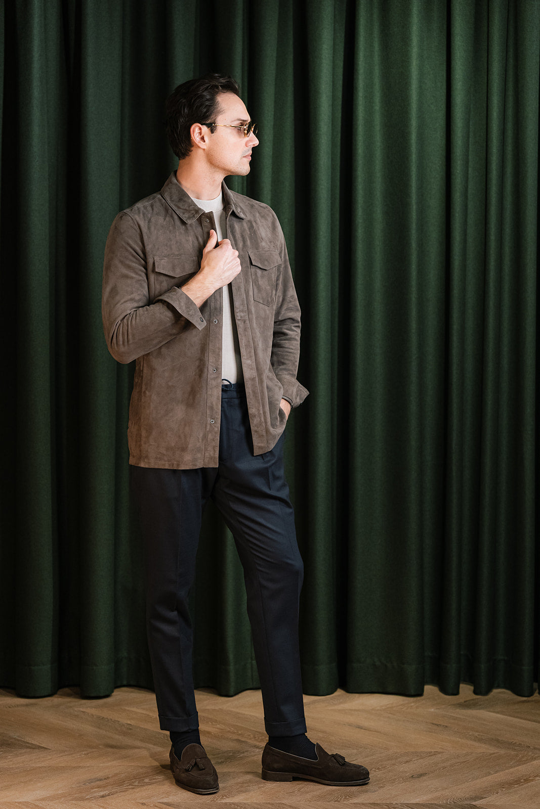 Overshirt Suede Taupe