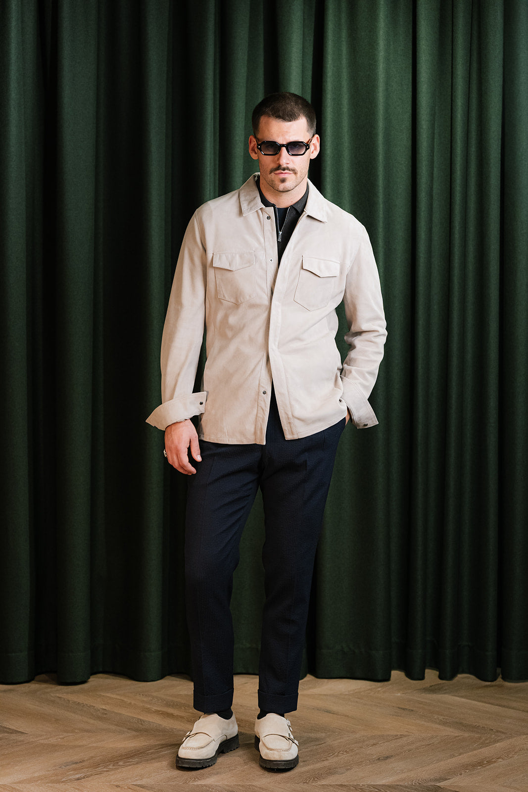 Overshirt Suede Beige