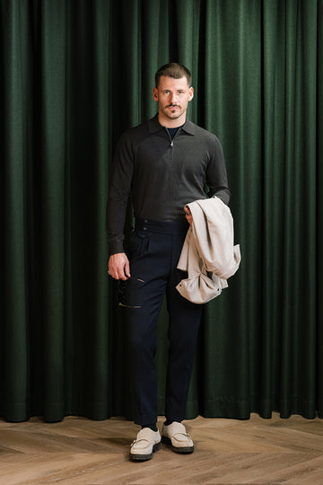 Half Zip Pullover Collar Braun