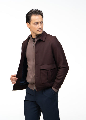 Bomber aus Wolle Burgundy