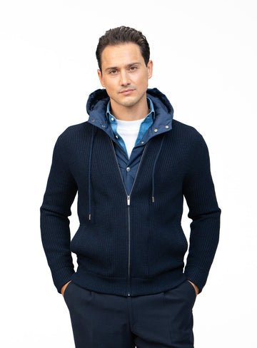 Strickjacke Mit Kapuze