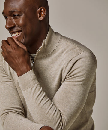 Half Zip Pullover Beige
