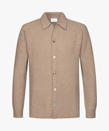 Overshirt Full Button Knit Beige