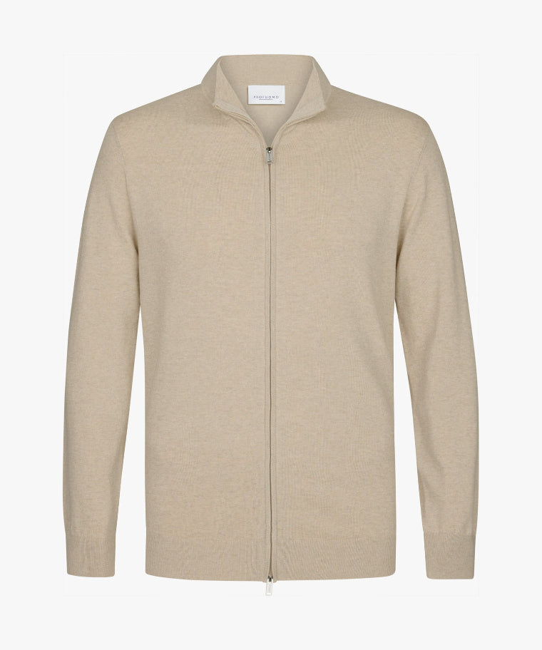 Cardigan Full Zip Beige