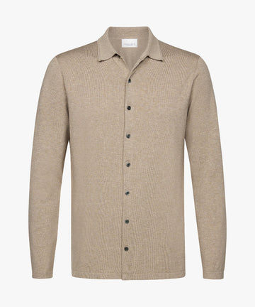 Polo Full Button LS Beige