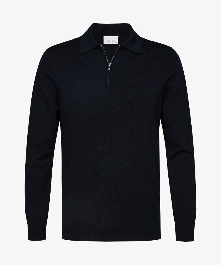 Half Zip Pullover Collar Navy
