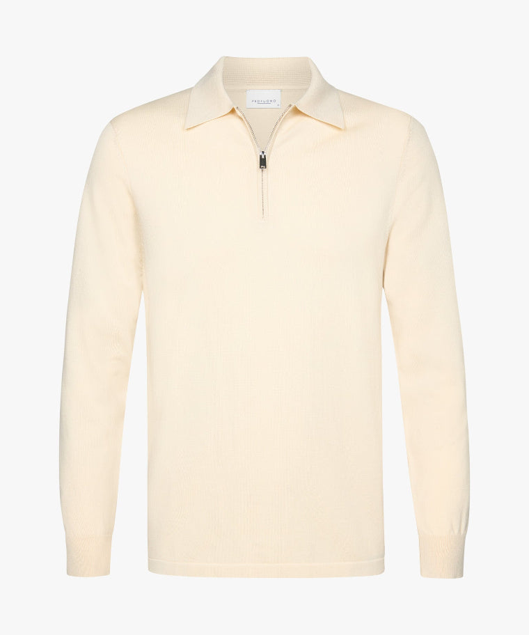 Half Zip Pullover Collar Off White