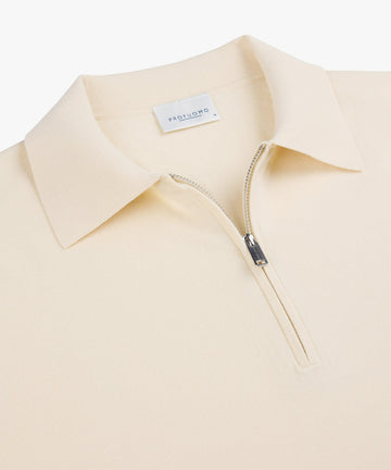 Half Zip Pullover Collar Off White