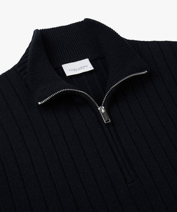 Half Zip Pullover Streifen Navy