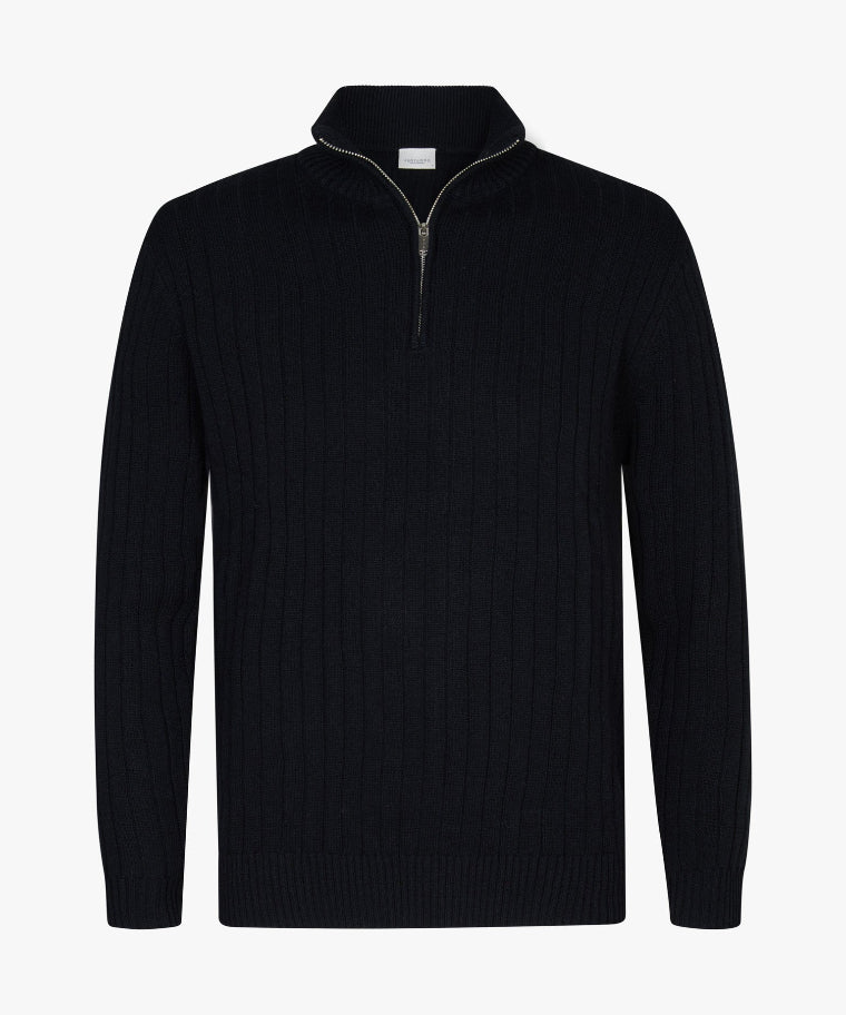 Half Zip Pullover Streifen Navy