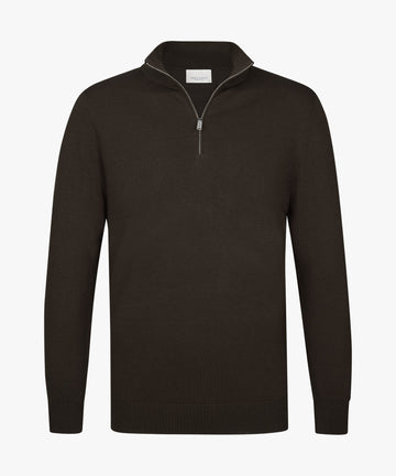 Half Zip Pullover Mocha Brown