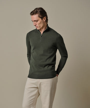 Half Zip Pullover Olive Green