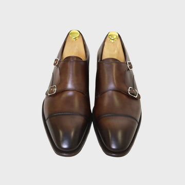 Double Monkstrap Cap Toe Dunkelbraun