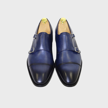 Double Monkstrap Cap Toe Dunkelblau