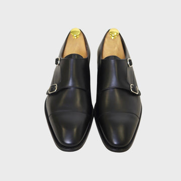 Double Monkstrap Cap Toe Schwarz