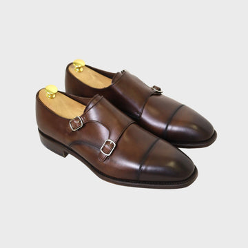 Double Monkstrap Cap Toe Dunkelbraun