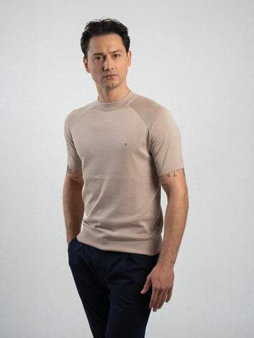 Knit T-Shirt Beige