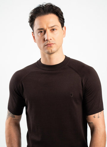 Knit T-Shirt Brown