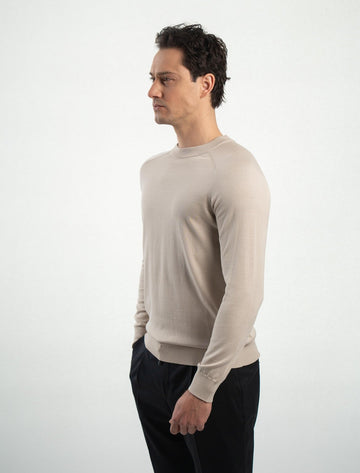 Knit Crewneck LS Beige