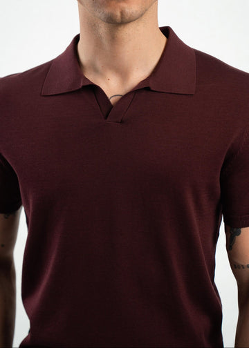 Knit Polo Bordeaux