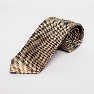 Krawatte Pied-de-poule Gold / Blau - JUCAN GmbH